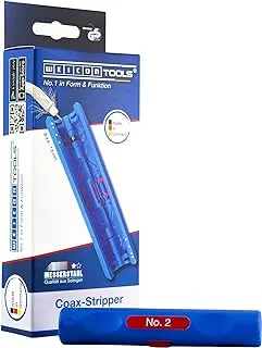 WEICON Coax-Stripper No. 2 | For common coaxial cables | Dismantling plier for SAT and antenna cable 4,8-7,5 mm Ø | adjusted cutting depth | TÜV| blue|red | 100% Made in Germany