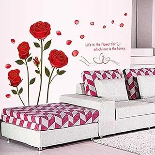 BPA® Red Rose Wall Sticker Mural Decal Diy Home Living Room Art Decor Diy Romantic Delightful