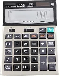 ECVV Desktop Calculator, 12 Digit Large LCD Display, Dual Solar Power and Battery, Mechanical Big Buttons Calculator for Office Home School