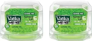 Vatika Menz Strong Hold Hair Gel - 200 ml x 2 | With Lemon, Henna & Olive Extracts | Spike Up with 24 Hr Hold - Super Value Pack of 2