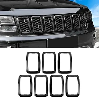 JeCar Grille Inserts ABS Grill Cover Trim Kit for 2017-2019 Jeep Grand Cherokee WK2 Black JC00203