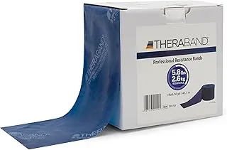 أربطة مقاومة TheraBand، شريط مطاطي احترافي من اللاتكس بطول 50 ياردة للتمرين العلوي والسفلي للجسم والأساسي، والعلاج الطبيعي، والبيلاتيس، والتمارين المنزلية، وإعادة التأهيل، أزرق، ثقيل للغاية، المستوى المتوسط ​​2