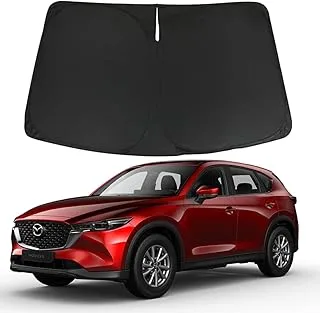 مظلة شمسية للزجاج الأمامي من COOLBABY لسيارة Mazda CX-5 CX5 2017 2018 2019 2020 2021 2022 2023 قابلة للطي للنافذة الأمامية تحجب الأشعة فوق البنفسجية، غطاء واقي يحافظ على برودة السيارة