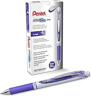 Pentel BL77-V3X قلم حبر جل قابل للسحب من Pentel 0.7 مم قطر الكرة = 0.35 مم عرض الخط، عبوة قابلة لإعادة الملء مكونة من 12 لون أرجواني