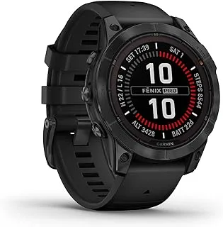 GARMIN FENIX 7 PRO - الإصدار الشمسي - رمادي داكن مع حزام أسود