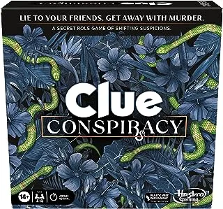 Clue Conspiracy Board Game for Adults and Teens | Secret Role Strategy Games | Ages 14+ | 4-10 Players | 45 Mins. | Mystery & Party Games