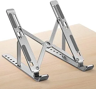 PHOCAR Aluminum Laptop Stand, Adjustable Laptop Holder, Portable Computer Stand, Ergonomic, Compatible with MacBook Air, iPad Pro, Surface, HP, Dell, Asus, Lenovo