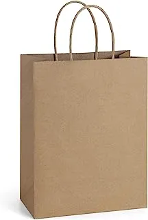 BagDream 50Pcs Gift Bags 8x4.25x10.5 Brown Paper Gift Bags with Handles Bulk, Paper Bags, Shopping Bags, Kraft Bags, Retail Bags, Party Bags