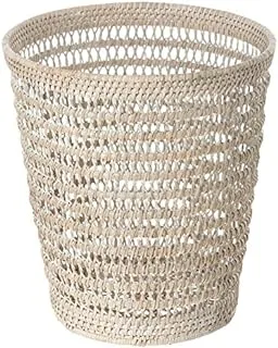 KOUBOO La Jolla Rattan Mesh Round Waste Basket, White Wash