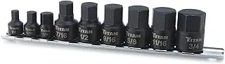 Titan 16140 9-Piece Low Profile Impact SAE Hex Bit Socket Set