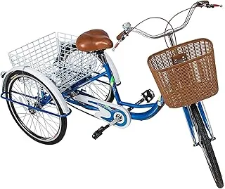 Megastar - Adults s Tricycle With Basket 24 inch, Blue