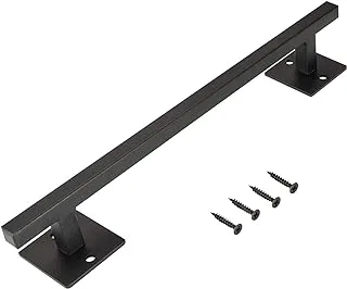 Homode 12 Inch Sliding Barn Door Handle, Matte Black Iron Steel Pull Handle Hardware, Rustic Square Style, for Barndoor, Gate, Garage