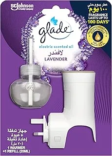 Glade Electric Scented Oil Warmer Plug In, Air Freshener, Lavender, 20ml