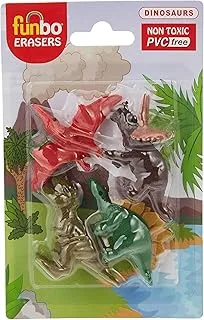 Funbo Dinosaurs Shape 3D Eraser in Blister Pack, Multicolor