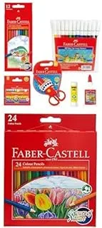 Faber-Castell School Stationery Kit + COLOUR PENCILS 24 COLOUR