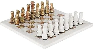 Radicaln Handmade White and Green Onyx Marble Full Chess Game Set, One Size