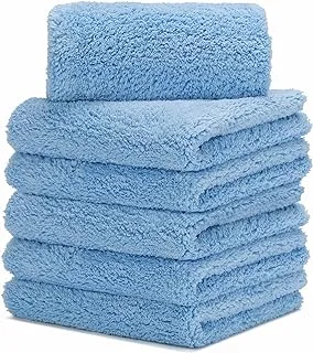 NEOCARE Premium Microfiber Towels Car Drying Wash Detailing Buffing Polishing Towel with Plush Edgeless Microfiber Cloth (30x60cm) 450GSM Pack of 6