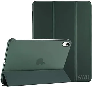 حافظة AWH لجهاز iPad 10th Gen 2022، إصدار A2696 A2757 A2777 iPad 10، حافظة رفيعة وغطاء صلب واقٍ خلفي، غطاء ذكي لجهاز 10.9 بوصة من الجيل العاشر 2022، حافظة iPad 10.9 بوصة (أخضر منتصف الليل)