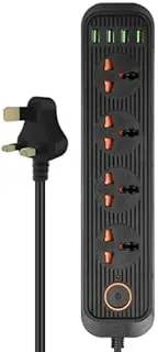 AL ARQAM 4 USB Socket 4-Way Power Strip Extension Cable