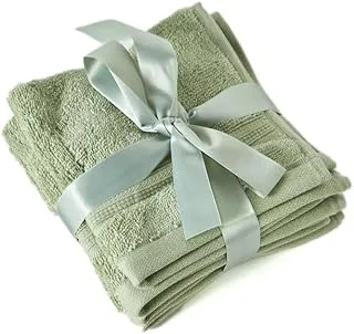 HomeBox Jiva 4-Piece Naturally Fresh Face Towel Set - 30x30 cms