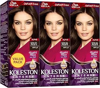 Wella Koleston Intense Hair Color 303/0 Dark Brown x3 Value Pack