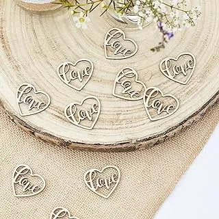 BPA® Wooden Cut Out Love Heart Wedding Table Confetti 24 Pack