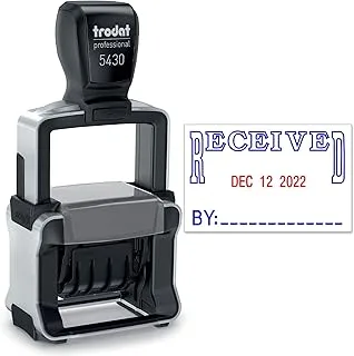 Trodat 5430 Professional Self-Inking Date Stamp with Received - Blue/Red 2 Color Ink