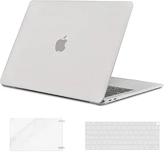 غطاء حماية من البلاستيك الصلب من AWH لجهاز MacBook Air 13 بوصة، غطاء نحيف لجهاز MacBook Air A2179 A1932، لجهاز MacBook Air2020-2018 مع غطاء لوحة المفاتيح، واقي شاشة لجهاز MacBook Air Retina مع معرف اللمس، شفاف.