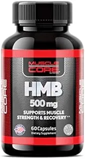 Muscle Core HMB 500mg Capsules I Support Muscle Strength & Recovery I Free from Artificial Flavors, Colors, Sweeteners & Preservatives I 60 Capsules