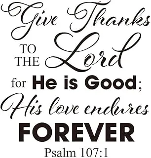 BPA® Wall Saying Christian Vinyl Bible Verse DIY Give Thanks To The Lord Art Sticker Home Wall Decor 1pc