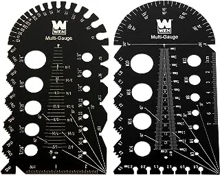 WEN ME210G مقياس متعدد الخيوط المعدنية المترية والإمبراطورية مع حقيبة حمل، عبوتان، أسود