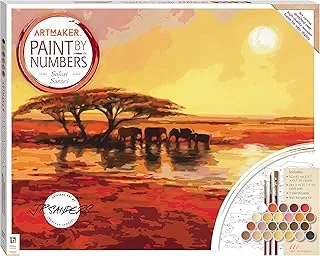 Hinkler Art Maker Paint by Numbers Canvas Safari Sunset