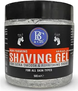 BC & CARE Non-Foaming Shaving Gel: For Extra Smooth & Refreshing Shave - Suitable for All Skin Types - 500ml