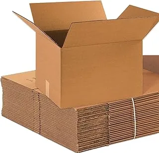 5 PACK Small 5 PLY Double Wall Corrugated Cardboard Moving Boxes with 15 KG capacity, 41 x 33 x 33 cm Brown Carton for Packaging, Shipping and Storage Packing Paper+ Fragile Stickers Included