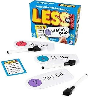 Spin Master Games Less is More, Party Board Game Fun Word Letter Card Game Funny Gift Toy Living Room Family Game Night, For Adults, Teens, And Kids Ages 8 And Up