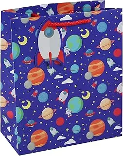 Eurowrap TCF Spaceman Medium Bag- Boys Gift Bag - Birthday Gift Bag - Party Favor