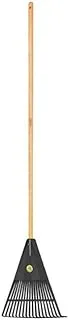 Tramontina Black Plastic Garden Rake with 18 Teeth and 120cm Wood Handle