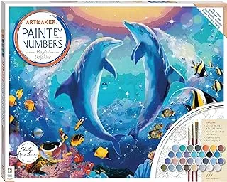 Hinkler Paint by Numbers Canvas Playful Dolphins