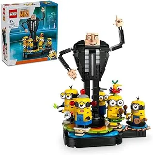 LEGO Despicable Me Brick-Built Gru and Minions، ألعاب أفلام قابلة للبناء للأطفال والبنات والأولاد من سن 9 سنوات فما فوق، مجموعة لعب مجسمة للعب المستقل، فكرة هدية عيد ميلاد 75582