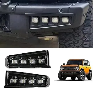 Tesmirror Lower Bumper Fog Lights for Ford Bronco Accessories 2021 2022 2/4-Door Fog Bumper Lamps Pod Lights Off-Road