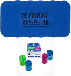 Maxi Medium Magnetic White Board Eraser + SHARPENER SINGLE HOLE 4PC BOX