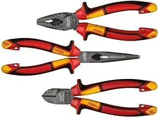 Milwaukee Hand Tools Milwaukee 932464575 VDE Pliers Set, 3 Piece, Red