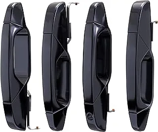 Exterior Black Door Handle Set of 4 - Compatible with Chevy, Cadillac & GMC Vehicles - 2007-2014 Silverado, Tahoe, Escalade, Sierra, Yukon, Avalanche - Replaces 15915659, 20828237, 20954796