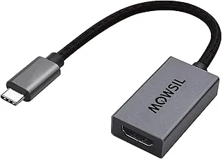 محول MOWSIL USB C إلى HDMI 4K @ 60 هرتز، أصغر محول من النوع C إلى HDMI (متوافق مع Thunderbolt 4/3)، USB C HDMI لأجهزة MacBook Pro/MacBook Air وiMac وiPad Pro/Air وGalaxy S8-S23 وPixelbook وDell XPS