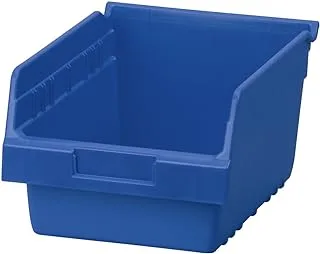 Akro-Mils 30080 Plastic Nesting ShelfMax Storage Bin Box, (12-Inch x 8-Inch x 6-Inch), Blue, (8-Pack)