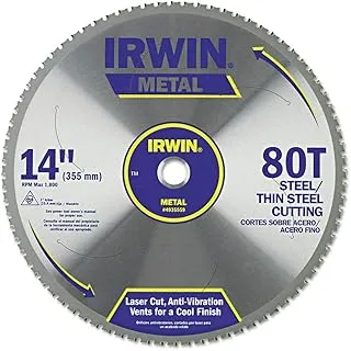 IRWIN شفرة منشار دائري مقاس 14 بوصة، لقطع المعادن، 80 سنًا (4935559)