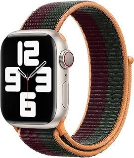 Green Nylon Sport Loop Watch Strap for Apple Watch 42/44/45MM - Cherry/Pine Green