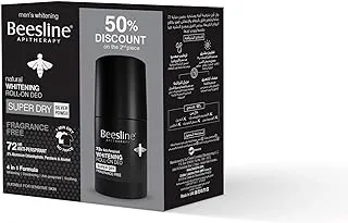 Beesline Roll On Deodorant Super Dry Fragrance Free 50ml Twin Pack (1+ )