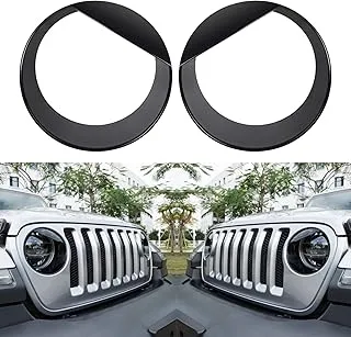 Sunluway Angry Bird Headlight Covers Trim Clip-in Version Front Lamp Covers Fit for 2018 2019 2020 Jeep Wrangler JL Sport/Sports (Not Fit for Rubicon Sahara)