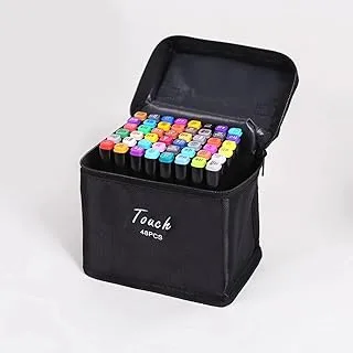 Double Tipped Art Marker Set for Artist Adults Coloring Sketching Drawing Alcohol-based Ink - Brush Chisel Dual Tips 48 Colors